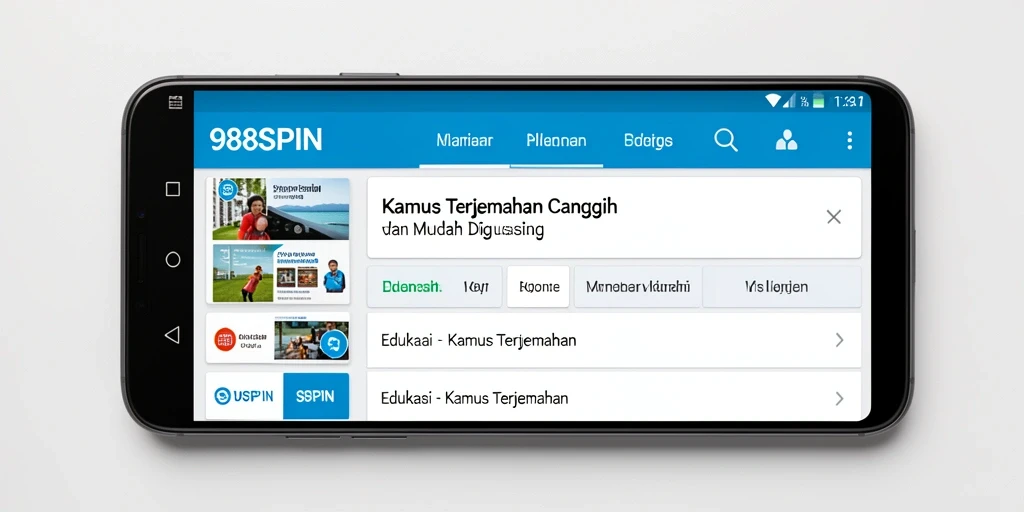 Tampilan antarmuka intuitif 988SPIN untuk terjemahan mudah.