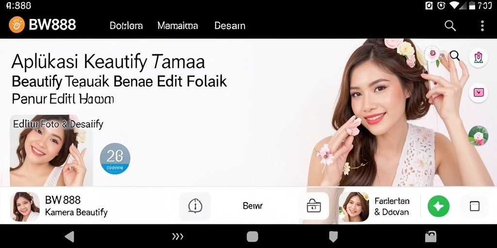 Antarmuka BW888 menampilkan fungsi editing yang intuitif dan menarik.