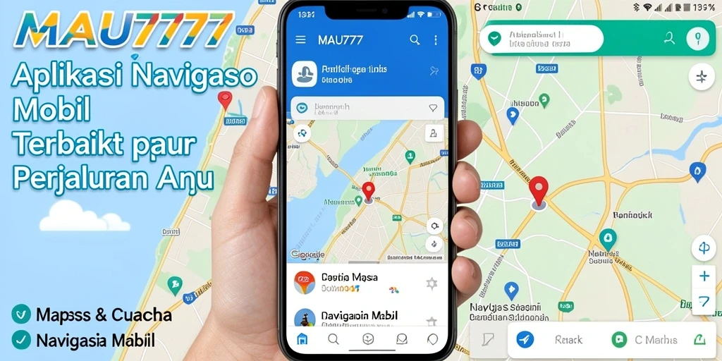 Antarmuka aplikasi MAU777 dengan navigasi mobil yang intuitif.