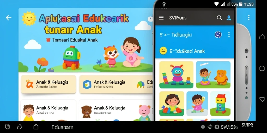 Antarmuka menarik dan edukatif untuk anak-anak.